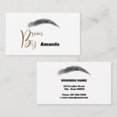 ブラウンカラーの名刺にマイクロブレイディングアーティスト 名刺 (正面/裏面)