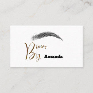 ブラウンカラーの名刺にマイクロブレイディングアーティスト 名刺