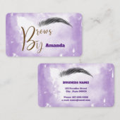 ブラウンカラーの名刺にマイクロブレイディングアーティスト 名刺 (正面/裏面)