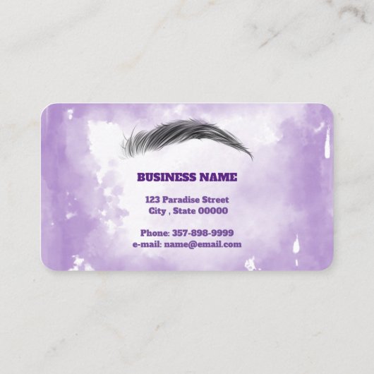 ブラウンカラーの名刺にマイクロブレイディングアーティスト 名刺 (裏面)