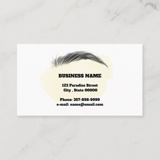 ブラウンカラーの名刺にマイクロブレイディングアーティスト 名刺 (裏面)