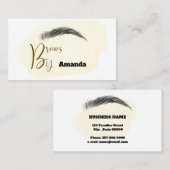 ブラウンカラーの名刺にマイクロブレイディングアーティスト 名刺 (正面/裏面)