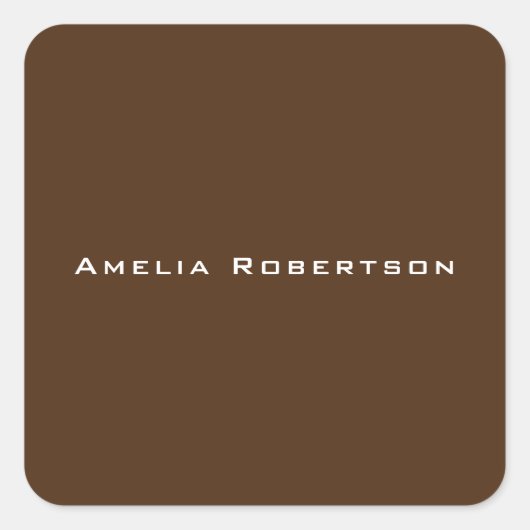 ブラウンカラートレンディーモダンプロフェッショナルカスタム スクエアシール (正面)