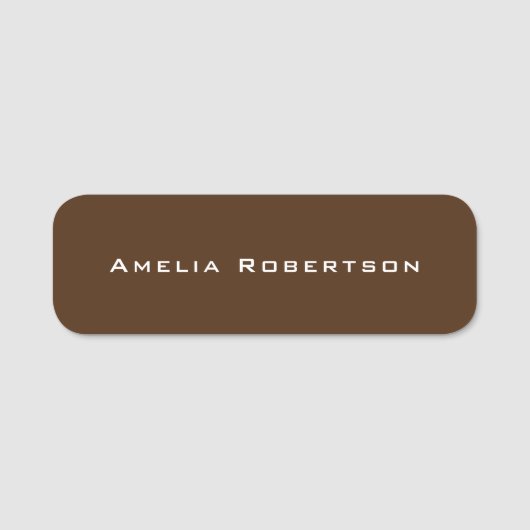 ブラウンカラートレンディーモダンプロフェッショナルカスタム 名札 (正面)
