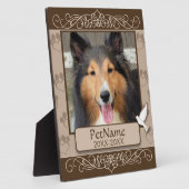 ブラウンカリグラフィー スワール カスタム ペット シンパシー フォトプラーク (側面)