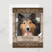 ブラウンカリグラフスワカスタムールズペット悔やみや弔慰 ポストカード (正面/裏面)