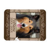 ブラウンカリグラフスワカスタムールズペット悔やみや弔慰 マグネット (横)