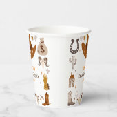 ブラウンカワイトカウボーイ誕生日パーティー 紙コップ (右)