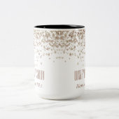 ブラウンガーリー金ゴールドグリッタリーラグジュアリー美しいサロンスパ ツートーンマグカップ (中央)