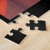 ブラウンガールとネコのロボットのオレンジスカート ジグソーパズル (側面)