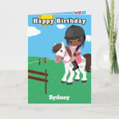 ブラウンガールズエクシークレットメッセージ誕生日 カード (正面)