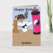 ブラウンガールズカラートページハッピーバースデー カード (正面)