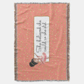 ブラウンガールバレリーナ信じ引用文 スローブランケット (正面縦)