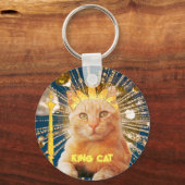 ブラウンキャッおもしろいトペット好クールき熱モダントレンディー キーホルダー (正面)