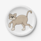 ブラウンキャット歩く ペーパープレート (正面)