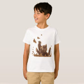 ブラウンキャット&ナイトチョウ Tシャツ (正面フル)