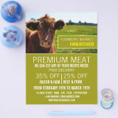 ブラウンキャトル、農家と肉屋広告のフライヤー チラシ (シングル)