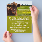 ブラウンキャトル、農家と肉屋広告のフライヤー チラシ (手)