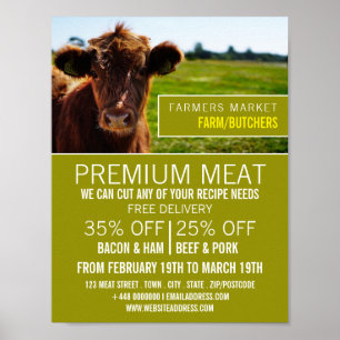 ブラウンキャトル、農家&ブッチャー広告ズ ポスター