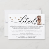 ブラウンキャバプーの子犬の結婚式の詳細 出欠カード (正面)