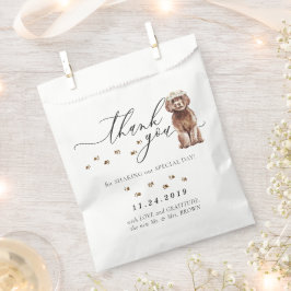 ブラウンキャバプーの犬の結婚式のお礼 フェイバーバッグ