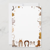 ブラウンキュートカウボーイバーデイカード招待状 招待状 (裏面)