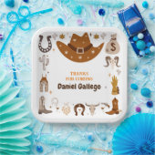 ブラウンキュートカウボーイ誕生日 ペーパープレート (パーティー)