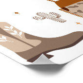 ブラウンキュートカウボーイ誕生日 ポスター (角)