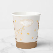 ブラウンキュートクマ我々は赤ちゃんシャワーPapを待つことができる 紙コップ (左)