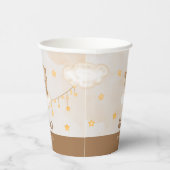 ブラウンキュートクマ我々は赤ちゃんシャワーPapを待つことができる 紙コップ (右)