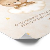 ブラウンキュートクマ赤ちゃんシャワーおむつラッフルポスター ポスター (角)