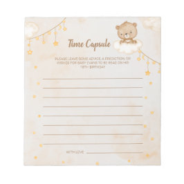 ブラウンキュート熊ベビーシャワー時間カプセル ノートパッド