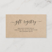 ブラウンギフト男女兼用登録ベビーシャワー エンクロージャーカード (正面)
