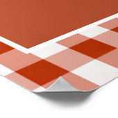 ブラウンギンガムモノグラム結婚クレストの歓迎 ポスター (角)