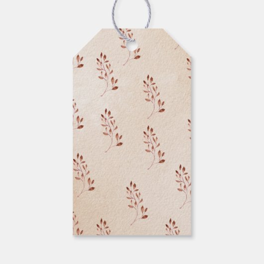 ブラウンクエレガントリ素朴ームフローラ感謝祭 ギフトタグ (裏面)