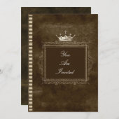 ブラウンクラウン結婚式招待状 招待状 (正面/裏面)