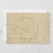 ブラウンクラシックヴィンテージ結婚のインベストメント 招待状 (裏面)