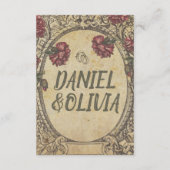 ブラウンクラシックヴィンテージ結婚ズ エンクロージャーカード (裏面)