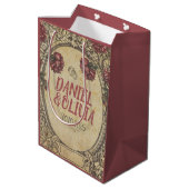 ブラウンクラシックヴィンテージ結婚ズ ミディアムペーパーバッグ (裏面アングル)