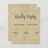 ブラウンクラシックヴィンテージ結婚ズ 出欠カード (正面/裏面)