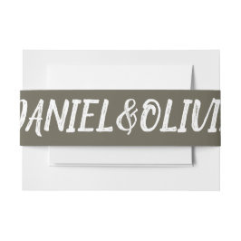 ブラウンクラシックヴィンテージ結婚ズ 招待状ベリーバンド