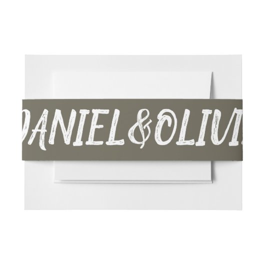 ブラウンクラシックヴィンテージ結婚ズ 招待状ベリーバンド (正面例)