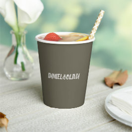 ブラウンクラシックヴィンテージ結婚ズ 紙コップ