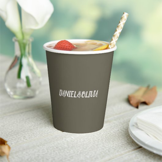 ブラウンクラシックヴィンテージ結婚ズ 紙コップ (インサイチュ)