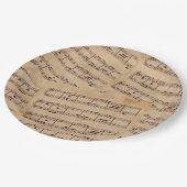 ブラウンクラシック音符シート古い紙 ペーパープレート (アングル)