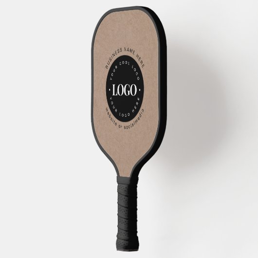 ブラウンクラフトカスタム文字ロゴ&ビジネスブランド ピックルボールラケット (左)