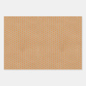 ブラウンクラフト上の夏のオフェイクレ素朴ンジの線 ラッピングペーパーシート (正面3)
