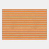 ブラウンクラフト上の夏のオフェイクレ素朴ンジの線 ラッピングペーパーシート (正面)