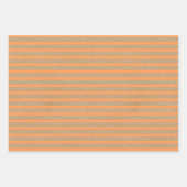 ブラウンクラフト上の夏のオフェイクレ素朴ンジの線 ラッピングペーパーシート (正面)