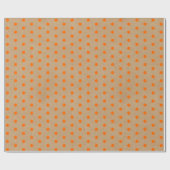 ブラウンクラフト上の夏フェイクのオ素朴レンジドット ラッピングペーパー (フラット)